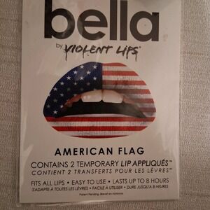 Bella Violent‎ Lips Temporary Lip Tattoo American Flag New NIP